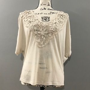 Charlotte Russe | Crochet Overlay Detail Top